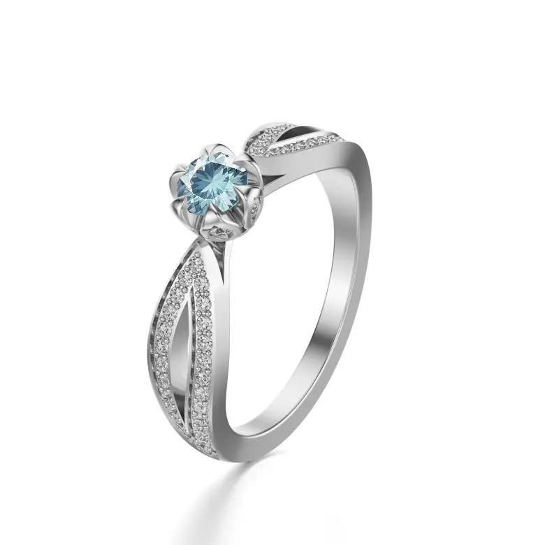 Pierścionek białe złoto z akwamarynem AJPZ_034 Pierścionek białe złoto z akwamarynem AJPZ_034